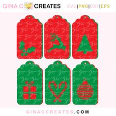 christmas gift tags with the word love in red, green and white printables