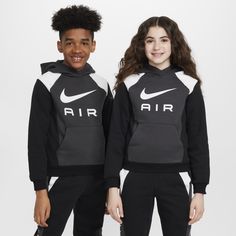 Don't let cold weather keep you from looking your best. Smooth on the outside and brushed soft on the inside, this cozy hoodie is an easy way to add a little warmth to your look. Nike Air Hoodie, Air Logo, Cool Nikes, High Top Adidas, Nike Cap, Kid Lifestyle, Boys Nike, Newest Jordans, Nike Kids