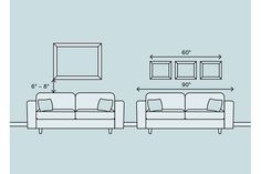 a line drawing of a living room furniture set