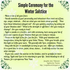 a poem written in green and white with snowflakes on the bottom right corner