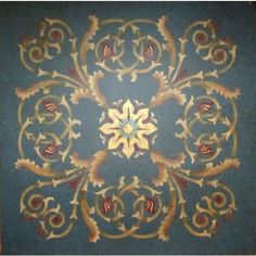 an ornate design on the floor in a room