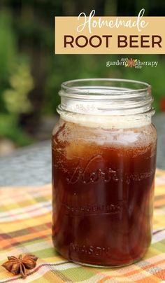 homemade root beer in a mason jar