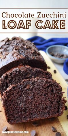 The perfect Chocolate Zucchini Loaf Cake. Intense chocolate flavour bursting with melting chocolate chips with hidden zucchini to make it super moist. File in favourites! Zucchini Loaf, Chocolate Zucchini Cake, Chocolate Zucchini Bread, Zucchini Cake, Zucchini Bread Recipes, Chocolate Zucchini, Melting Chocolate Chips