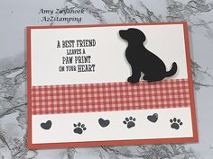 a card with a dog on it that says, a best friend leaves a paw print on your heart