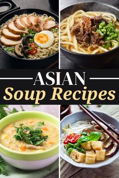 These unique, fragrant, and flavorful Asian soup recipes are the perfect antidote if you’re tired of the same old stews. From wonton to hot and sour to ramen, you'll love these easy soups. Asian Cabbage Soup Recipes, Asian Style Soup Recipes, Asian Seafood Soup, Noodle Soup Recipes Asian, Asian Soups Recipe, Asian Soup Recipes Easy, Homemade Bowls, Asian Stew, Asian Noodle Soup