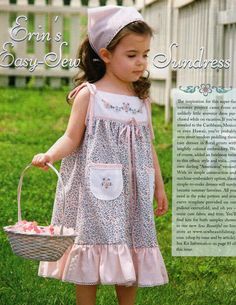 #119 Jul/Aug 08 - Erin's Easy-sew Sundress, 2-6 Sew Sundress, Sew Pillowcase, Company Photography, Heirloom Dresses, Baby Clothes Patterns, Pillowcase Dress, Heirloom Sewing, Children Clothes, Girl Clothing