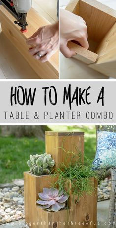 how to make a table and planter combo