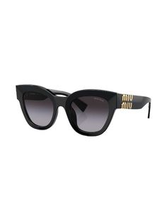 Miu Miu Eyewear cat-eye gradient-lens Sunglasses - Farfetch Miu Miu Sunglasses Cat Eye, Miu Miu Eyewear, Miu Miu Glasses, Miu Miu Sunglasses, Lens Logo, Black Cat Eyes, Dream Gift, Cat Eye Frames, Glasses Fashion