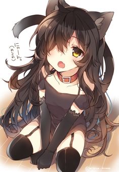 Cartoon Logic, Dessin Adorable, Anime Girlxgirl, Yellow Eyes, Anime Character Drawing, Cute Anime Pics, Cat Girl