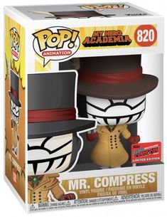 a pop vinyl figure in a box with an image of a man wearing a top hat