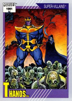 an image of the cover to thanos comic book, featuring a giant man surrounded by zombies