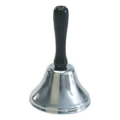 a metal bell on a white background