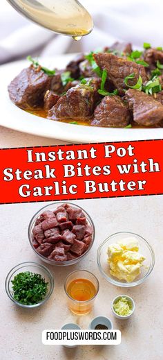 instant pot steak bites with garlic butter