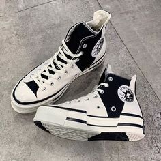 Converse Collection, Cute Converse Shoes, Black And White Converse, Cute Converse, All Star Converse, Star Converse, Trendy Shoes Sneakers, Dr Shoes, Pretty Shoes Sneakers