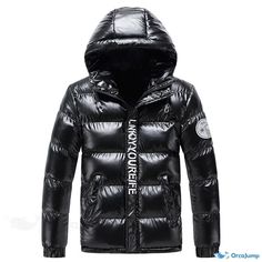 OrcaJump - Couple Winter Cotton Puffer Jacket with Shiny Finish Bubble Coat, Hooded Puffer Jacket, Jackets Men Fashion, Hooded Parka, Quilted Coat, Parka Coat, Down Parka, Casual Coat, Cotton Jacket