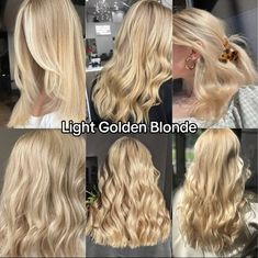 Light Golden Blonde, Golden Blonde Hair Color, Warm Blonde Hair, Bright Blonde Hair, Blonde Hair Transformations, Golden Blonde Hair