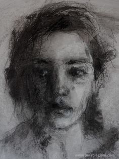 Longing to break free - Juna Biagioni Art Charcoal Artwork, Charcoal Portrait, Art Charcoal, Charcoal Portraits, Pastel Portraits, Charcoal Sketch, Charcoal Drawings, Charcoal Art, White Drawing