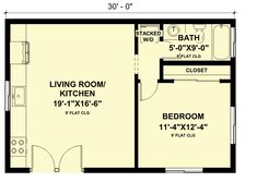 the floor plan for a two bedroom apartment with an attached bathroom and living room area