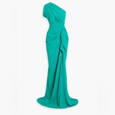 Rhea Costa One-Shoulder Draped Cady Gown Only Worn One Time, Has Been Dry Cleaned. Beautiful Gown For Special Event Beautiful Gowns, One Time, Special Event, Special Events, One Shoulder, Blue Green, Color Blue, Maxi Dress, Size 6