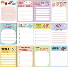 the printable planner pages for kids are lined up and ready to be filled with notes