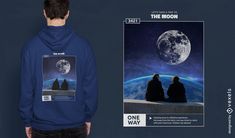 Old couple moon PSD t-shirt design Couple In Space, Watching The Moon, Old Couple, Medical Background, Old Couples, In Space, Astrology Signs