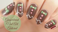 Gingerbread Man Nail Art, Gingerbread Nail Art, Man Nail Art, Nail Art Simple, Lily Nails, Festive Nails