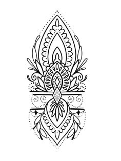 a black and white drawing of an ornamental design