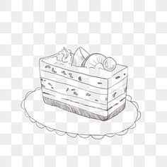 a drawing of a cake on a plate