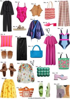 A white background with 23 items that I have caught my attention this week. Spring Accessories, Clothes And Shoes, My Days, Wardrobe Inspiration, Spring Inspiration, Artist Style, Wardrobe Style, M Pants