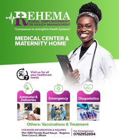 an advertisement for medical center and maternity home