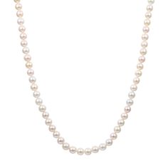 A classic, this white freshwater cultured pearl strand necklace is a must-have for any fine jewelry collection. Crafted in sterling silver, this accessory features a minimum of 68 of these pearls and measures 20 inches in length. | White Freshwater Cultured Pearl Strand Necklace | Sterling Silver, | Size 20" | Helzberg Diamonds Classic Pearl Drop Jewelry, Classic Jewelry With Sterling Silver Clasp, Fine Jewelry Single Strand Pearl Necklace For Anniversary, Classic White Pearl Charm Jewelry, Fine Jewelry Anniversary Pearl Necklace, Anniversary Single Strand Pearl Necklace, Classic Single Strand Sterling Silver Pearl Necklace, Classic Akoya Pearl Necklaces For Anniversary, Fine Jewelry Single Strand White Pearl Necklace