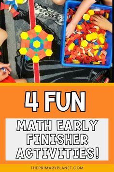 4 fun Math activities for your fast finishers! Math Early Finishers, Early Finisher Activities, Fun Writing Activities, Math Activities Elementary, Teacher Freebies, Fun Math Activities, Early Finishers Activities, Math Manipulatives, Make Learning Fun