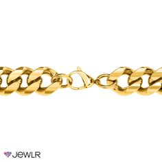 This men's must-have Cuban chain features a bold design of tight, twisted, interlocking links. Available in 5mm, 8mm, or 10mm widths, this necklace comes in 20-inch or 22-inch lengths, depending on the width chosen, and includes a lobster clasp for a secure and comfortable fit. Perfect on its own or as a layering piece, complete your necklace with a choice of stainless steel or yellow ion-plated stainless steel. Cuban Link Necklace With Lobster Clasp, Classic Cuban Link Necklace With Oval Links, Cuban Link Necklace With Oval Links For Gift, Cuban Link Necklace With Oval Links As Gift, Oval Link Cuban Necklace With Solid Construction Gift, Gift Cuban Link Necklace With Solid Oval Link, Classic Chunky Cuban Link Necklace, Cuban Link Chain Necklace As Gift, Classic Cuban Link Necklace With Chunky Oval Chain