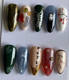 Bulbasaur Nails, Anime Nails, Japanese Nails, Wood Chips