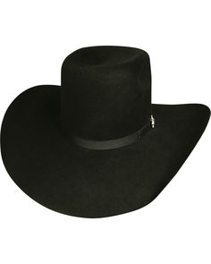 Bullhide Men's Chute Boss Black 8X Fur Cowboy Hat, Black Western Style Solid Hat Bands For Kentucky Derby, Classic Black Top Hat For Country Events, Classic High Crown Top Hat For Country Events, Elegant Black Hat Band For Ranch, Elegant Black Hat Bands For Western-themed Events, Western Black Hat Bands For Kentucky Derby, Black Western Hat Bands For Kentucky Derby, Western Style Black Hat Band For Kentucky Derby, Black Western Fedora High Crown