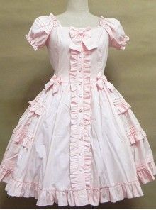 Lolita Dresses Gothic Pink Ruffled Dresses, Pink Gothic Dresses With Ruffles, Gothic Pink Dress With Ruffles, Frilly Dresses, Kawaii Dress, Knot Dress, Bow Knot, Sweet Lolita, Closet Fashion