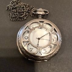 Vintage Filigree Is A Fully Functioning Quartz Watch. This Gunmetal Antique-Style Pocket Watch Is About 1.5 Inches Round. New Battery Needed. Approximate Measurement 24 “ Lead And Nickel Free Made-In-The-Usa Antique Brass Chain. (2) Gold G Shock, Invicta Watches Women, Timex Indiglo, Bangle Watches, Fossil Watch, Quartz Bracelet, Brass Chain, Mechanical Watch, Leather Band