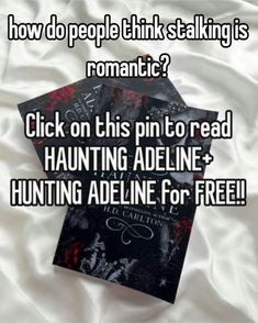 three books sitting on top of a bed with the caption how do people think stalking is romantic? click on this pin to read hunting adeline