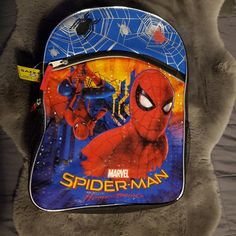 Marvel, Spiderman Homecoming, Kid's Backpack Bookbag W/Adjustable Straps, Nwt Two (2) Mesh Side Pockets. Adjustable Slightly Padded Shoulder Straps And Back Panel. Blue Themed School Bags, Themed Blue Backpack For End Of School Year, Themed Blue School Bags, Blue Character Print Bag For Back To School, Themed Red Backpack For School, Themed Red School Backpack, Red Backpack For School Events, Themed Red School Bag, Red Backpack For School Events At Year End