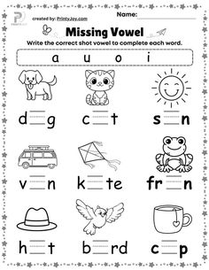 the missing word worksheet for kids to practice their handwriting and writing skills with pictures