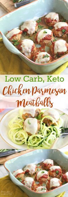 low carb, keto chicken parmesan meatballs