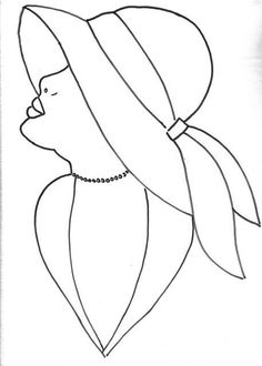 a drawing of a woman's head wearing a hat