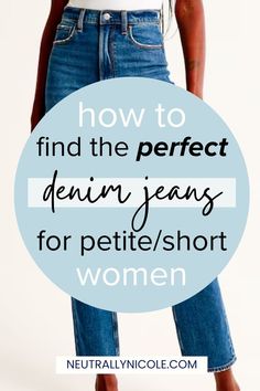 Petite ladies, rejoice! We've done the research for you and compiled a guide to the best places to buy trendy jeans in 2023. Say goodbye to ill-fitting denim and hello to jeans that are tailored to your petite frame. Explore our curated selection of straight leg, flare, and wide leg options that will complement your style. Find the perfect pair of jeans to pair with your favorite boots and elevate your outfit game. Jeans For Short Height Women, Outfit For Short Women, Best Jeans For Short Women, Jeans For Short Legs, Jeans In 2023, Jeans For Petite, Style For Short Women, Jeans For Petite Women, Outfit For Petite Women