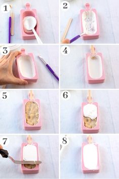 the steps to make an ice cream sundae with popsicles and marshmallows