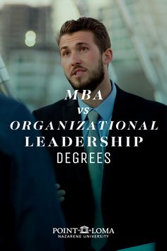 a man wearing a suit and tie with the words msa vs organizational leadership degrees