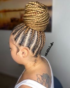 Carrot Ideas, Cornrow Updo, Cute Ponytail, Braided Buns, Feed Ins, Cornrow Braids, Colored Braids, Feed In Braids Hairstyles, Bob Braids