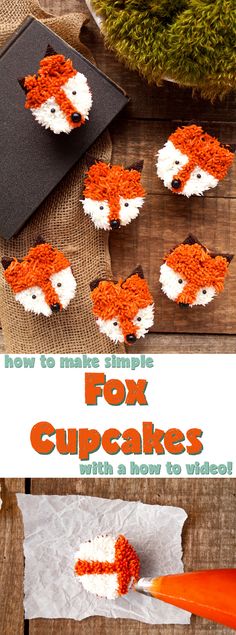 how to make simple fox cupcakes with a raw carrot