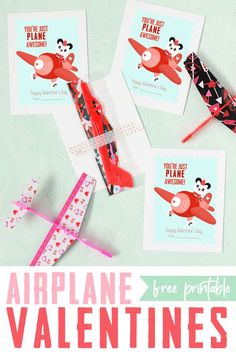 valentine's day printables for kids to make airplane valentine cards with free printable tags