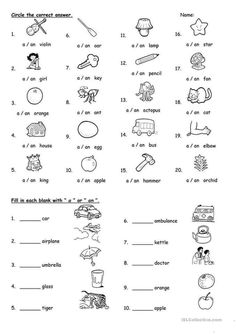 the worksheet is filled with words and pictures