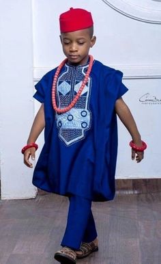 Boys Kaftan Styles, Agbada Styles For Kids, African Attire For Kids, Agbada For Kids, Birthday Outfit Blue, Hand Beads, Kaftan Styles, Cashmere Outfits